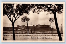 Postal de Lucera Foggia Italia Castillo de Lucera Suabia de Belvedere década de 1920
