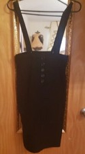 Forever 21 XXI Women's Black Open Shoulder Dress Size Medium 1/4 Button