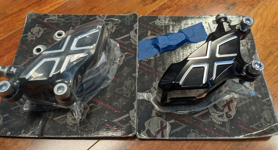 Máquina de rendimiento de caja abierta 4 pistones pinza de freno de disco de duelo negra rotores de 11,5" Foto 2 de 4