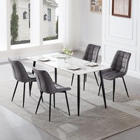 Set 2/4/6 Modern Velvet Kitchen Dining Chairs Lounge Soft Padded Seat Metal Legs