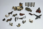 Vintage Lead Toy Figures Farm Animals Airplane Arab Native American As Found