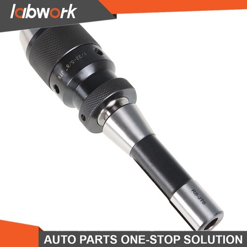 Labwork Drill Chuck Heavy Duty Keyless Self Tighten W/R8 Shank Adapter 1/32-5/8" - Picture 2 of 15