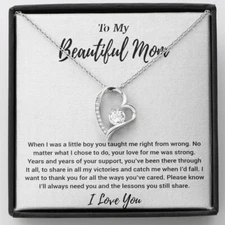 To My Beautiful Mom Necklace Mom Birthday Gift Mother's Day Gift Necklace