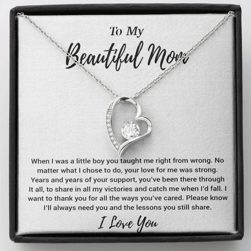 To My Beautiful Mom Necklace Mom Birthday Gift Mother's Day Gift Necklace - product listing photo