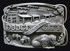 Dodge City Kansas Buffalo Trade 1984 Vintage Belt Buckle