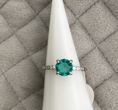 Ring Bomb Party RBP3652 Much Admired L/C Erinite Size 9 On Rhodium Plate
