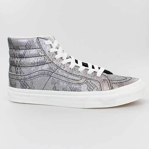 VANS SCHUHE SK8-Hi SLIM DISCO PYTHON SILBER METALLIC LEDER VA32R2LX9 VANS SCHUHE SK8-Hi SLIM DISCO PYTHON SILBER METALLIC LEDER VA32R2LX9
