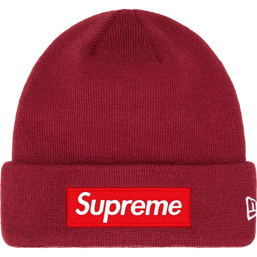 Boîte Supreme New Era logo Beanie Cardinal OS F/W 22