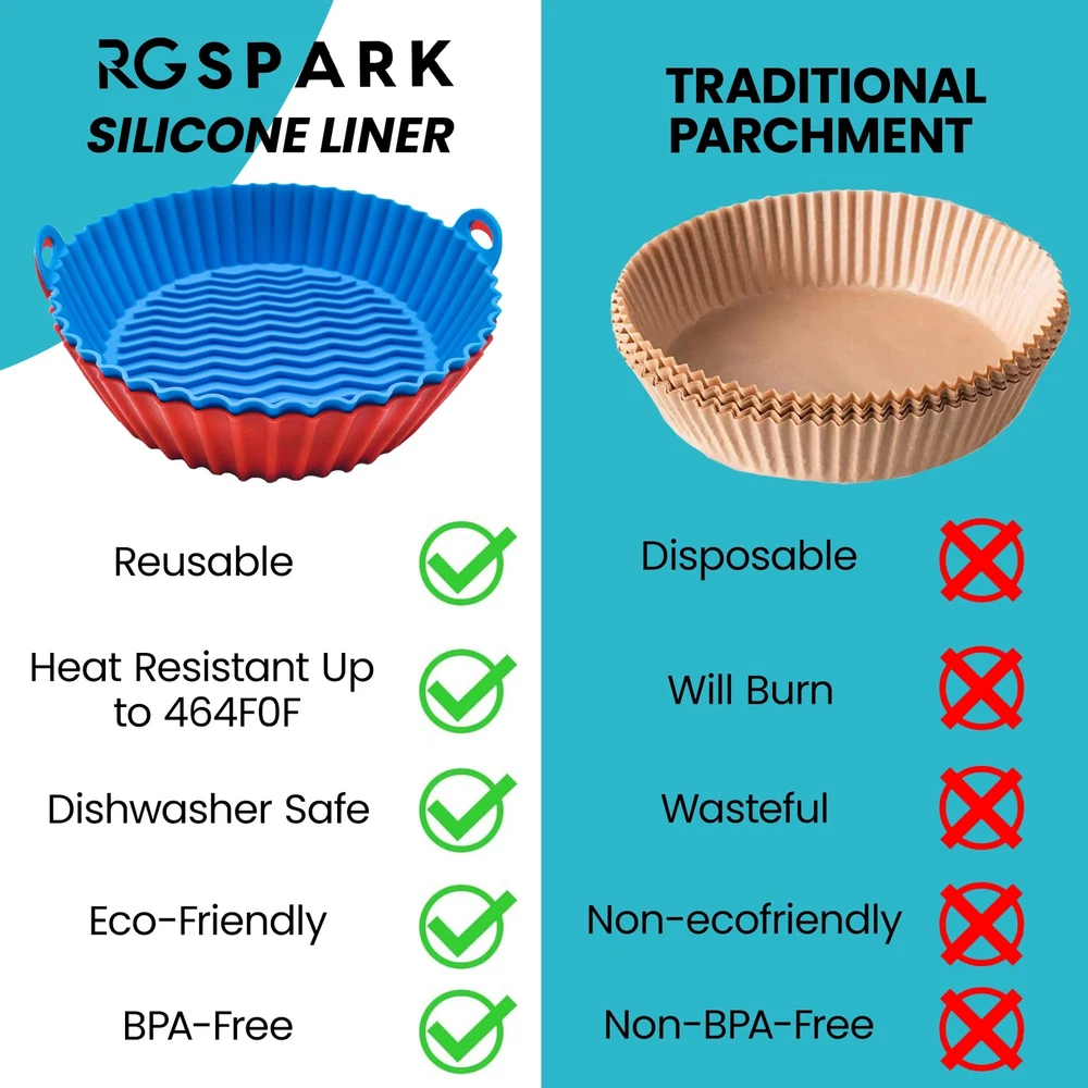 Air Fryer Silicone Liners Silicone Air Fryer Liners Tray Reusable Basket Air ... Air Fryer Silicone Liners Silicone Air Fryer Liners Tray Reusable Basket Air ...