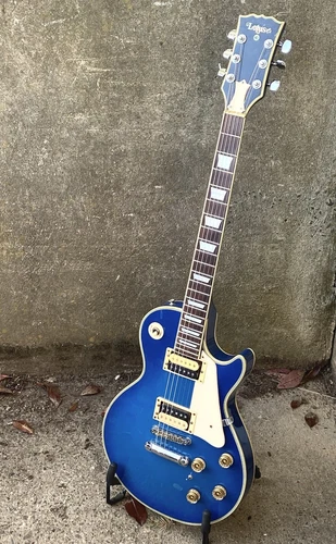 Lotus Les Paul Custom blue electric guitar w/HSC early '80s LP copy 8.6 lbs