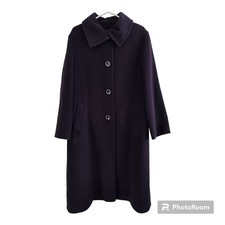 Womens Basler Wool & Angora Blend Purple Overcoat Uk 16 Eu 42 Bust 42"