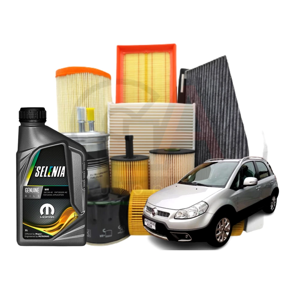 Kit Tagliando 4 filtri 5 litri olio Selenia wr 5w40 Fiat Sedici 2.0 multijet 4x4 - Immagine 2 di 4