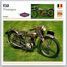Star 175 Gem-Laguesse Touring 1934 Belgium Edito Service Atlas Motorcycle Card