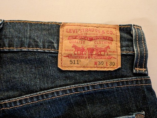 Men's Levi's 511 Slim Stretch Blue Jeans Size 30" Leg 30" - Picture 5 of 10