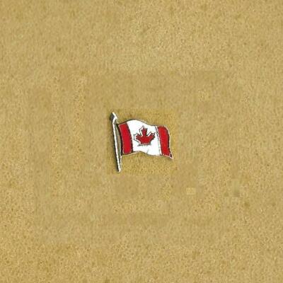 CANADA FLAG MAPLE LEAF LAPEL PIN HARD ENAMEL OLD #2