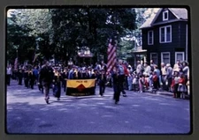1963 Cub Scouts Pack 48 Jamestown NY Marching in Parade Vtg 35mm Slide Main St