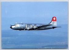 Airplane Postcard SwissAir Airways Airlines Douglas DC-4 HB-ILI In Flight GF10