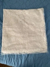 Pottery Barn Teen Faux Mongolian Fur Pillow Cover, Ivory, Euro size