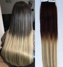 18",20" 100g,40pc ,BALAYAGE Ombre 100 Human Tape In Hair Extensions T2-18/613