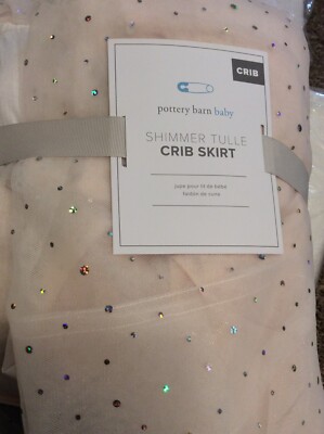Pottery Barn Kids Shimmer Tulle Crib Skirt Nursery Blush Pink NWT! Tu ...