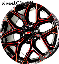 20 Gloss Black Red Milled Snowflake 5668 Replica Wheels Chevy Tahoe 6x5.5 24