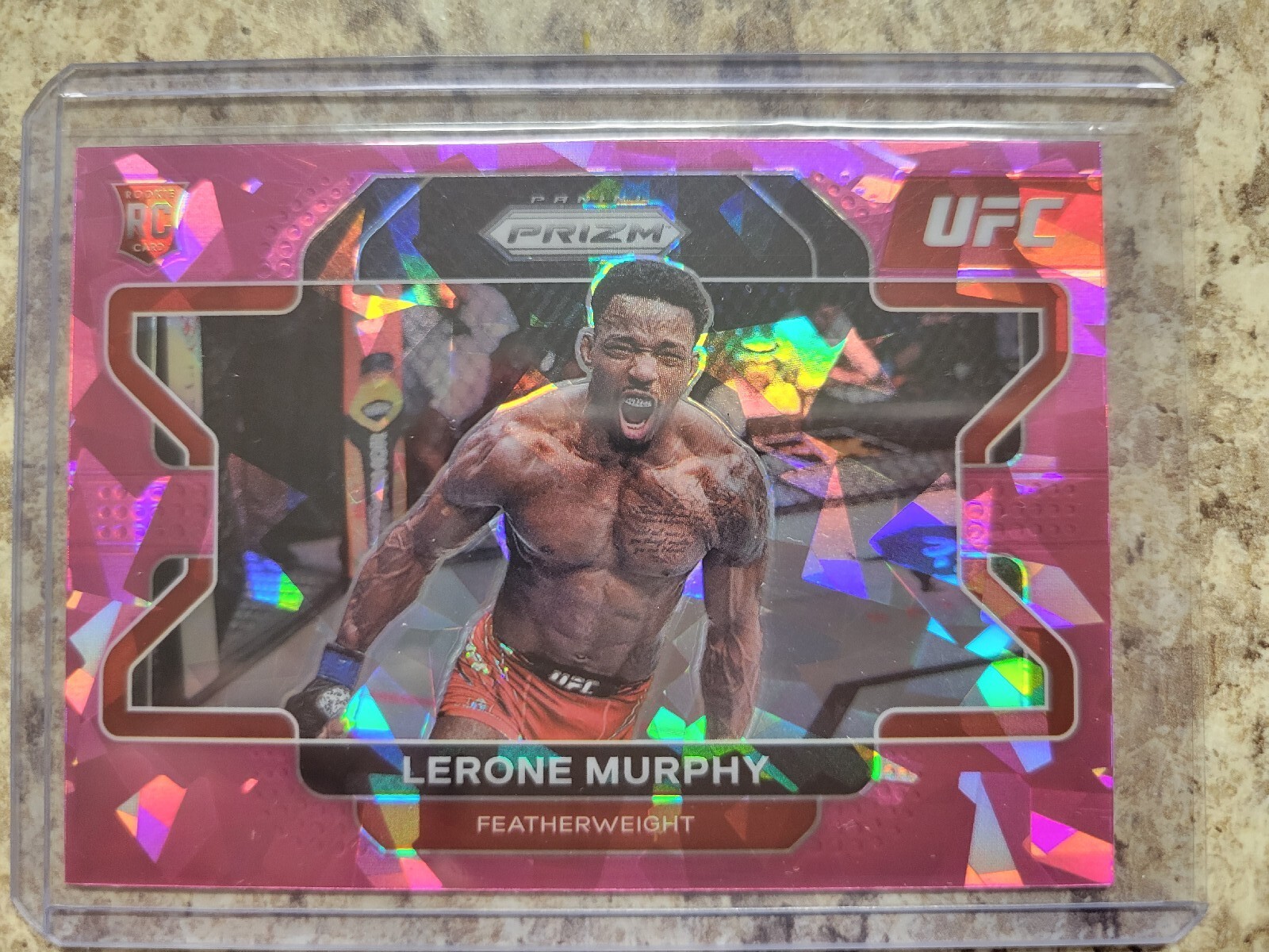 Lerone Murphy 2022 Panini Prizm UFC Cracked Pink Ice Prizm Rookie Card #6