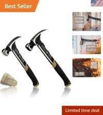 Tools Hammer Set, 20 oz Nailing Hammer and 22 oz Framing Hammer with Rip Claw...