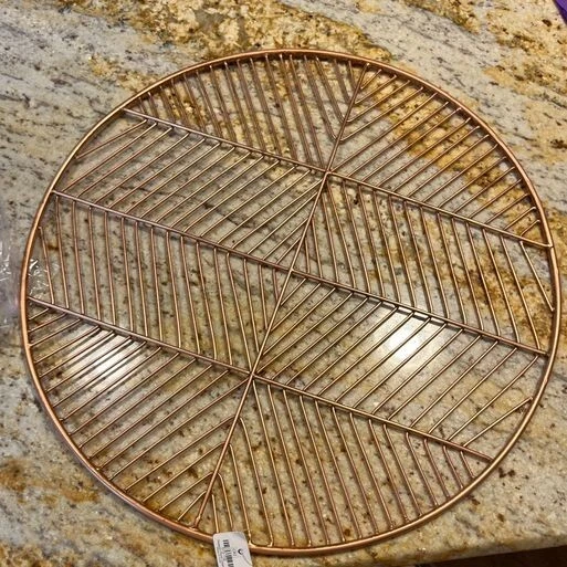 Crate and Barrel Copper Iron Wire Round Dining Table Placemats - 14" Diameter - Image 2 of 3