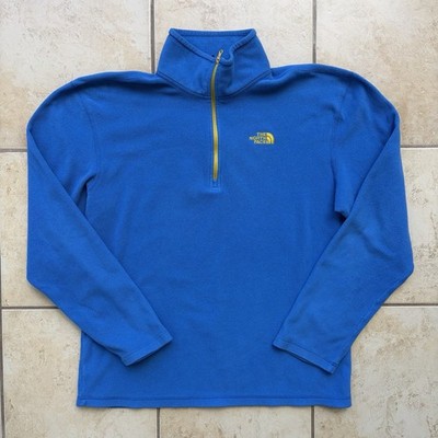 The North Face Fleece Mens Medium Blue Lightweight Polartec 1/4 Zip Pullover 