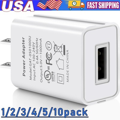 Universal 5V 1A US Plug USB AC Wall Charger Power Adapter For Smart Phone Lot