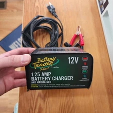 Deltran Battery Tender Plus 12V 1.25A Automatic Battery Charger w/ Cables Clamps