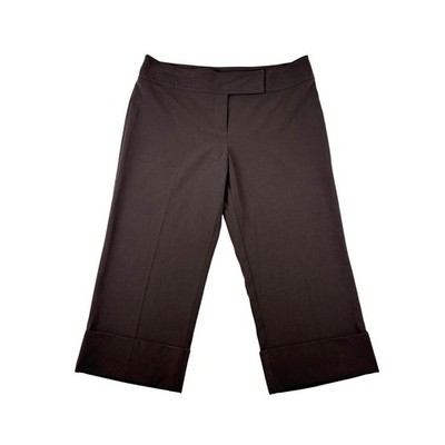 To the Max Cuffed Capri Trousers Womens 8 Dark Brown Career Y2K Interview Outfit