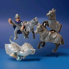 Safari Ltd. Medieval Figures Knight Dragon Armored Horses LOT Of 5
