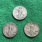 Walking Liberty Half Dollar Lot of 3 - 90% Silver - Nice Date Variety