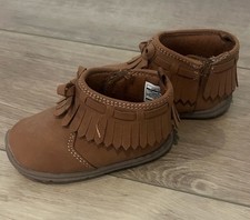 Carter's Tan Moccasin Fringe Shoes Boots NWOT Infant Size 4.5