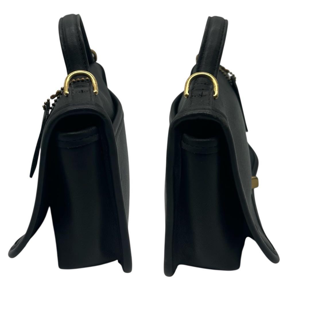 Vintage Coach 9924 Casino Crossbody Shoulder Bag Black Leather Made in USA thumbnail 4