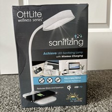 OttLite Wellness Series LED Sanitizing Desk Lamp With Wireless Charging - NEW