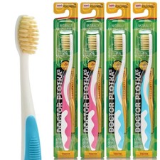 Soft Childrens Flossing Toothbrush, Soft Bristles, Value Pack of 4 - Gentle
