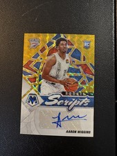 2021-22 Panini Mosaic Aaron Wiggins Gold Rookie Scripts Rookie Auto RC 