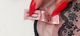 AGENT PROVOCATEUR PINK/BLACK AMBROSE BRIEF SIZE 5 X LARGE UK 14 BNWOT