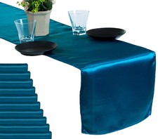 Pack of 10 Satin Table Runners 12 x 108 Inch Long Wedding Sateen Bright Silk ...