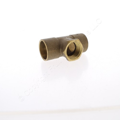 1"x1" x 3/4" Female NPT Threaded Branch Tee Brass Sweat Fitting for Copper Pipe