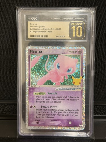 Pokemon Mew ex #88 Celebrations Classic Collection Holo CGC Pristine 