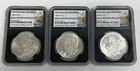 1883-1885 O BU Silver Morgan NGC BU Original Bag Fragment  Lot Of 3