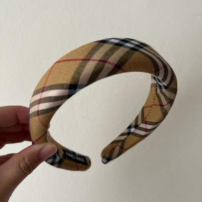 Brown Cream Plaid Headband   Thick Sponge Scotch Tartan London Chic Minimalist