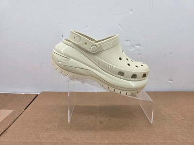 Crocs Classic Mega Crush Clog Womens Size 8 Beige White Bone Rubber Platform
