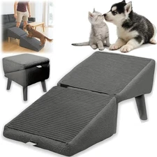 Split Dog Ramp, 2 in 1 Lightweight Folding Pet Ramps Stairs, Folding Dog Stairs