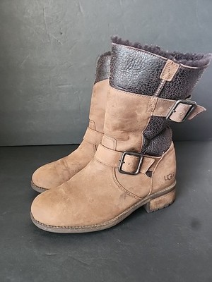 Ugg Boots 1007746 Womens Brown Oregon Stout Waterproof Moto Buckle Size 6.5