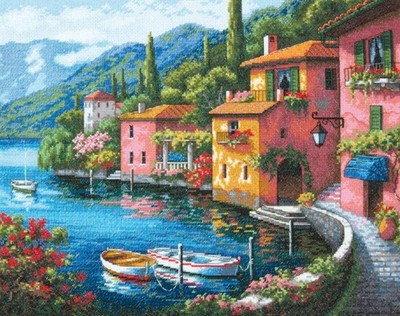 Dimensions Lakeside Village Gold Collection Counted Cross 35285 NO TREAD/FABRIC
