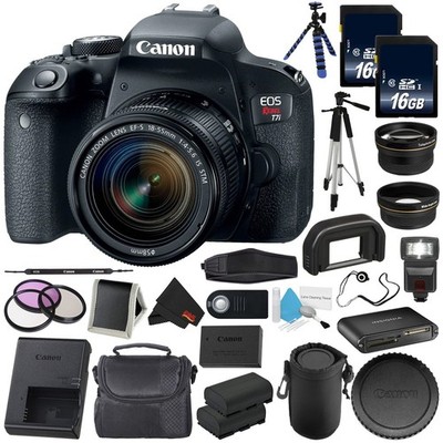 Canon EOS Rebel T7i DSLR Camera + 18-55mm Lens 1894C002 Value Bundle
